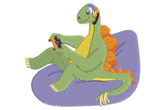 Gamer Stegosaurus: A Playful, Practical Embroidery Design