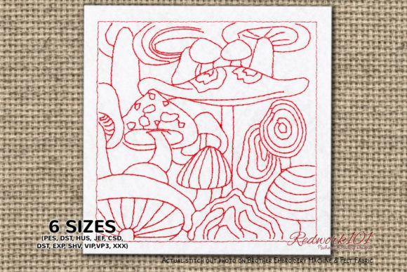 Mushrooms Redwork: A Natural, Playful Embroidery Staple