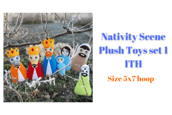 Nativity Scene Plush Toys Set 1 ITH 5x7